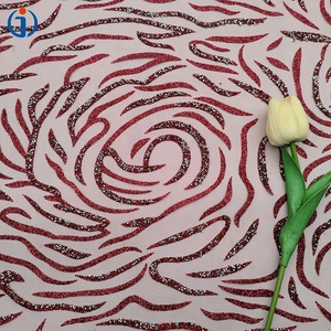 Shiny Sparkle Textile <strong>Polyester</strong> 3D Roses Flowers <strong>Mesh</strong> Sheer Tulle Silver <strong>Red</strong> Rhinestone Glitter <strong>Fabric</strong> for Women