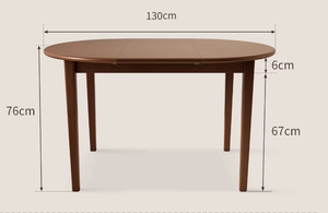 实木可伸缩折叠餐桌小户型客厅椭圆形木质餐厅餐桌简约CZ058 - Product Image 6
