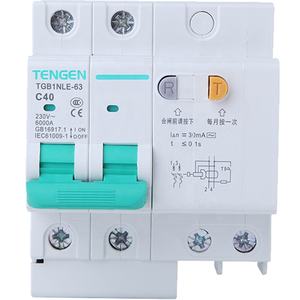 Disjuntores Miniatura Série TENGEN TGB1NLE-63/2P Corrente Nominal de 6A-63A Capacidade de Interrupção de 6kA Uso Doméstico e Industrial - Product Image 1