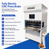 Prensa Plegadora CNC Servoeléctrica de 39 Toneladas y 1600 mm, Totalmente Automática para Plegado de Chapa Metálica