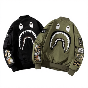 Blouson Bomber Décontracté Brodé Ample et Matelassé Automne/Hiver avec Col Montant et Fermeture Éclair, Doublure en Coton Coupe-Vent – Service OEM - Product Image 4