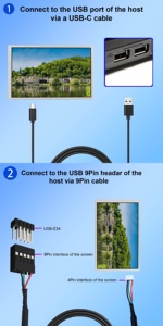 Moniteur Portable Usb-C Ips Panel 1280X800 Moniteur Lcd 8 pouces pour moniteur de boîtier Pc, écran secondaire, thème intégré <span class=keywords><strong>Cpu</strong></span> Gpu - Product Image 5