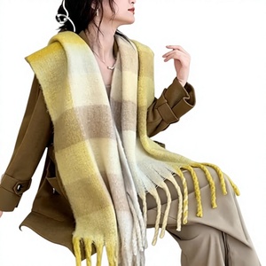 Accessoire de mode pour homme en coton uni avec longue frange en fourrure de renard, chaud, décontracté, multifonctionnel et écologique pour l'hiver - Product Image 2