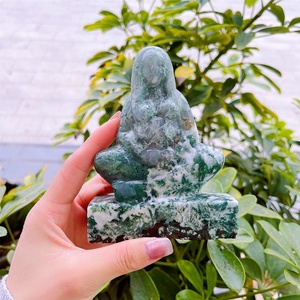 Precio de fábrica Piedra natural Mujer Cuerpo Cristales Tallado Artesanía Diosa Estatua Musgo Ágata <span class=keywords><strong>Madre</strong></span> DE LA Tierra - Product Image 5