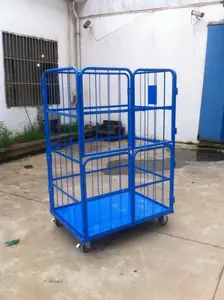 Warehouse Industrial Durable Transportation Logistic Folding Cage Trolley Cart