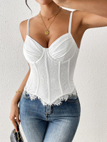 Sangle dorsale en dentelle et arête de poisson vintage, sous-vêtements amincissants pour femmes, nouveauté, corset blanc