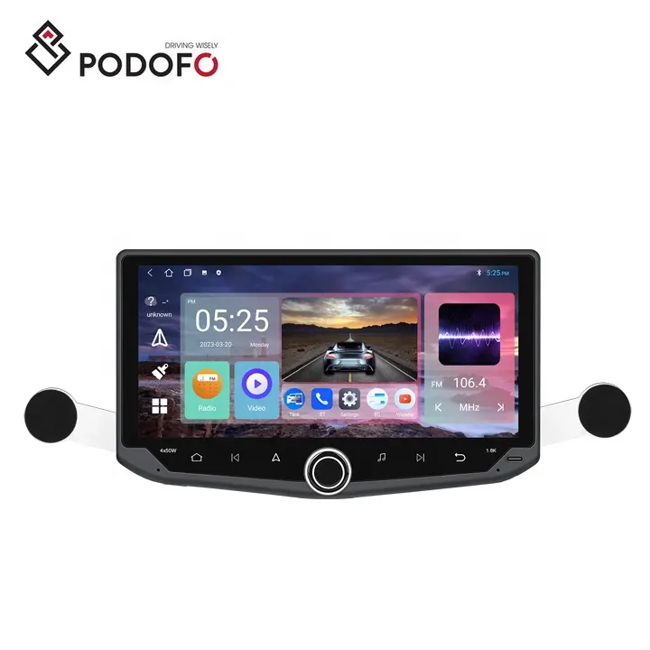 Podofo 10.88 ''2 + 32GB 2 Din Android 13 CarPlay Android Auto Car Radio Stereo Autoradio WiFi GPS BT FM magnético telefone titular