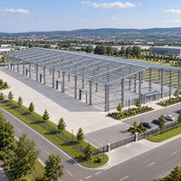 Bâtiment métallique préfabriqué multi-espaces en acier EN S355 avec panneaux en laine minérale pour entrepôt, atelier et bureau