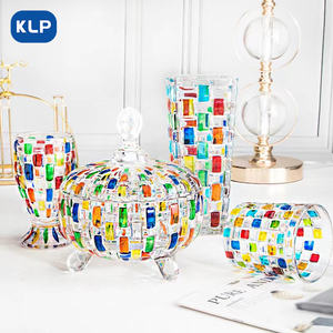 Fabricant de <span class=keywords><strong>verrerie</strong></span> sur mesure, fourni directement par l'usine, boîte à bonbons en cristal, pots à noix en verre tissé - Product Image 2