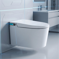 Ensemble de toilettes intelligentes de luxe, cuvette de toilettes à ouverture et fermeture automatiques, toilettes murales modernes intelligentes pour projets de villas privées