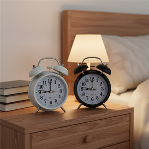 นาฬิกาปลุกตั้งโต๊ะแบบเข็ม ควอตซ์ โบราณ สำหรับเด็ก นักเรียน ห้องนอน  แบบคลาสสิก  โลหะ  กระดิ่งคู่ เสียงดัง  ยี่ห้อ EMAF Custom Face Table - Product Image 5