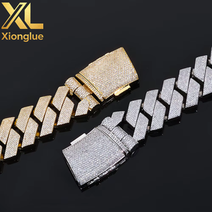 Fashion 25mm Diamond Cuban <b>Chain</b> with 6 Rows of Zircon Street Style Personalized Trendy Men's Hip-hop Necklace Party Gift - Product Image 5
