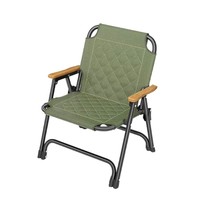 Chaise pliante simple pour camping en plein air, bureau, sieste et loisirs, avec poignée en bois de hêtre, structure en fer et tissu Oxford 600D, pour extérieur et parc