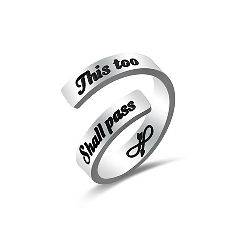 this too shall pass motivational engraving men ring jewelry stainless steel fashion jewelry manufacturer custom jewelry