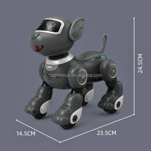 Robot chien télécommandé en plastique ABS, jouet éducatif avec fonctions de danse, chant, lumière et son, mini animal de compagnie rechargeable, échelle 1:14, pour tous les âges - Product Image 4
