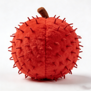 Peluche de rambutan personalizado, juguete de peluche de fruta roja con púas, muñeco de peluche de fruta tropical, almohada de rambutan, fruta exótica de dibujos animados - Product Image 3