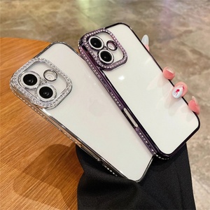 เคสโทรศัพท์แบบใสขอบชุบโครเมียมหรูหรา ประดับเพชร สำหรับ iPhone 17 16 15 14 Plus, สำหรับ iPhone 17 Pro Max - Product Image 1