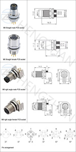 M8 nam và nữ 90 độ 4 pin kết nối cùng với một 2D 3D 4D dấu chân - Product Image 6