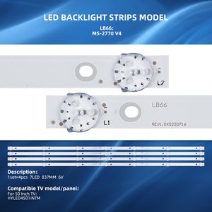 Kit de Tiras de Retroiluminación LED de 7 LED, 837 mm, 6 V, 4 Barras, para TV LED de 45 Pulgadas, <span class=keywords><strong>AKAI</strong></span> MS-L2770-V4, MS-L2770 V3, AKTV4622NSMART, HYLED4501iNTM 45A - Product Image 6