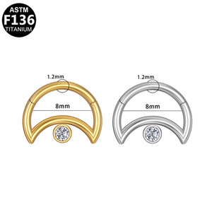 Titanium <b>Heart</b> Shape <b>Nose</b> <b>Ring</b> F136 Titanium Prong Set Crystal Cartilage Piercing Jewelry Daily Wear - Product Image 5