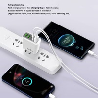 200W 5 Port USB-C Pengisi Daya Cepat Adaptor Pengisian Daya Ponsel 200W 3 USB+2 Type-C Adaptor Pengisian Cepat untuk iPhone/Xiaomi/Samsung