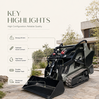 Cargadora Compacta LAWNIO Modelo Más Reciente, Configuración de Alta y Baja Velocidad, 2 Controles Piloto y 2 Mecánicos para Remoción de Nieve
