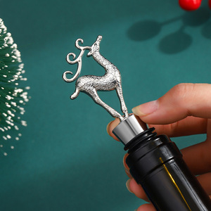 Christmas Reindeer <b>Wine</b> Stopper Zinc Alloy Gold Silver Bottle Seal Christmas Gift - Product Image 5