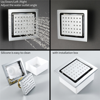 Plafond intégré musique Led douche 36*12 pouces colonne d'eau pluie et cascade douche affichage de la température eau chaude et froide ensemble de douche