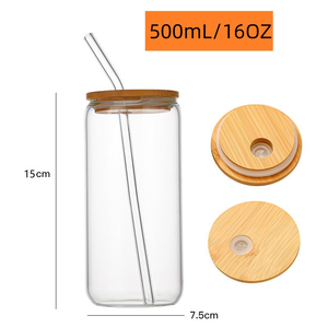 Commercio all'ingrosso 16oz bicchieri classici di <span class=keywords><strong>vetro</strong></span> Ronghe di marca lettera di vendita calda Logo Cola può a forma di <span class=keywords><strong>tazza</strong></span> <span class=keywords><strong>con</strong></span> <span class=keywords><strong>coperchio</strong></span> di bambù e paglia di <span class=keywords><strong>vetro</strong></span> - Product Image 3