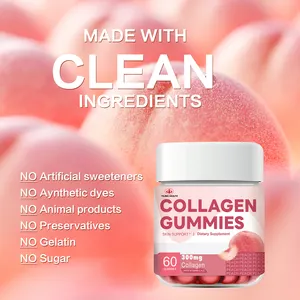 OEM Private Label Wholesale Collagen Gummies For Skin Vitamins Support Hair Nail Skin Collagen Candy Supplement