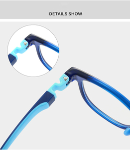 2023 Opticall plein cadre Anti Biue lumière mode personnalité Gel de silice TR90 rétro cadre carré enfants montures de lunettes optiques - Product Image 5
