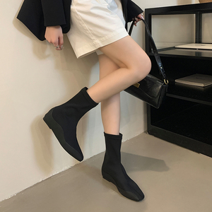 Nouvelles Bottes Hautes Simples et Élégantes Automne 2024 – Bottes Extensibles Confortables à Talon Carré et Couleur Unie, Tendance et Polyvalentes - Product Image 2