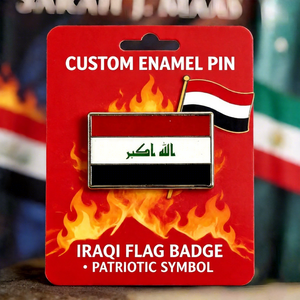 Servicio ODM, Pin de Esmalte Duro 2D, Pin de Solapa con Bandera Nacional de Irak, Chapado en Metal, Insignia Patriótica con Símbolo del País, para Regalo o Recuerdo de Viaje - Product Image 1