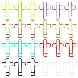 Clips para Papel con Forma de Cruz Multicolores, Marcadores y Clips para Diario con Recubrimiento PET, Listos para Enviar, para Uso en Oficina y Papelería - Product Image 4