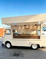 Camion de restauration mobile multifonctionnel électrique Citroën Rétro Vintage en acier inoxydable, avec armoire commerciale pour bagels, bonbons et grille-pain