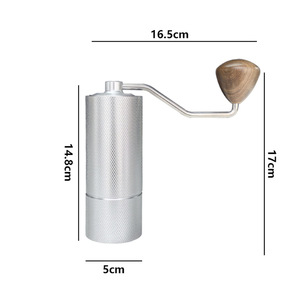 Manual Coffee Grinder Stainless Steel Adjustable Hand Crank Silver Color - Product Image 2