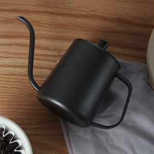 <span class=keywords><strong>Tetera</strong></span> de café hecha a mano de acero inoxidable 304, 600ml, boca larga, filtro de goteo, con tapa - Product Image 6