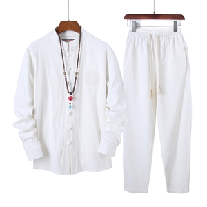 Ecoparty ชุดสูทผู้ชายสำหรับฤดูใบไม้ร่วงสไตล์จีน, ชุดสูท Tang Suit Hanfu แบบดั้งเดิมมีกระดุมแนวย้อนยุคเสื้อผ้าชาเซน - Product Image 4