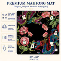 Tapis de Mahjong Américain Pliable, Tapis de Jeu en Néoprène Imprimé Personnalisé, Portable, Enroulable, Résistant à l'Eau, Antidérapant, 84x84 cm, Tapis de Table