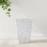 Pot de fleurs en plastique effet pierre, résistant aux intempéries, décoration élégante pour la maison, léger, pour l'intérieur et l'extérieur