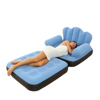 Canapé-lit gonflable pliable 2-en-1 de luxe léger et facile à utiliser avec PVC écologique pour usage extérieur