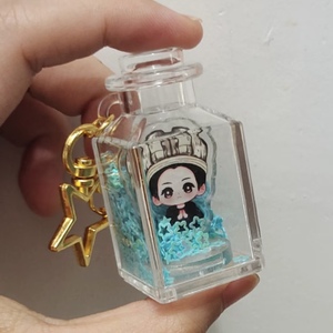 Vigreat venta al por mayor lindo Kawaii dibujos animados <span class=keywords><strong>Anime</strong></span> 3D acrílico coctelera llavero personalizado accesorio plástico botella de los deseos - Product Image 3