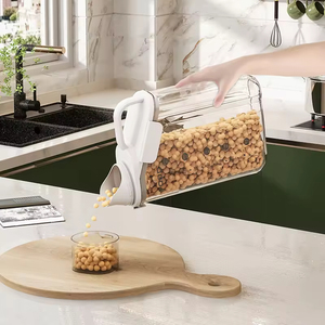 Organizador de cereales de alta calidad, contenedor de almacenamiento de alimentos secos de plástico transparente con asa para uso doméstico en la cocina - Product Image 5