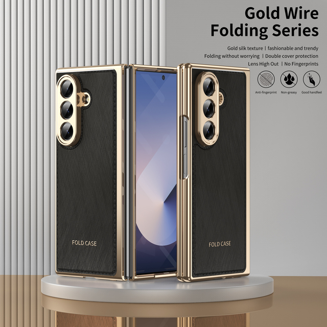 Luxury Metal Bumper Foldable Phone Case Solid Color Case With Screen Protector Shockproof Scratch-Resistant Cover for Samsung