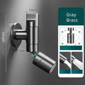 Hiện Đại Thép Không Gỉ Duy Nhất Mát Nước Tap Ngoài Trời Ban Công Giặt Hồ Bơi Vòi Nước Quay Ổ Cắm Góc Van Kẽm Treo Tường Lau - Product Image 3