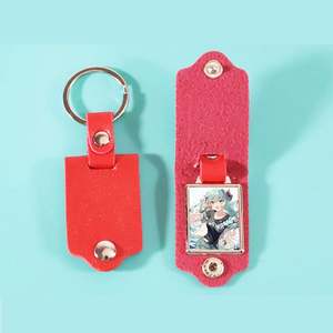 Meilleures ventes 2026 : Porte-clés en cuir PU vierge pour sublimation, cadeau DIY pour la famille et les photos - Product Image 3