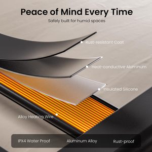 Không gian nhôm treo tường phòng tắm khăn ấm/điện khăn khô Rack với bộ đếm thời gian và kiểm soát nhiệt độ - Product Image 3