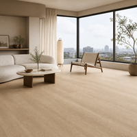 Plancher en SPC en chêne clair WYRAX pour les projets de rénovation de sols de salons modernes