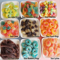 Bonbons gélifiés aux formes variées, saveurs de fruits assorties, bonbons moelleux et croquants