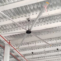 Ventilateur d'extraction axial industriel, diamètre de la pale de 18 pieds, en alliage d'aluminium, faible bruit 38 dB, montage sur toit pour ateliers, gymnases, entrepôts